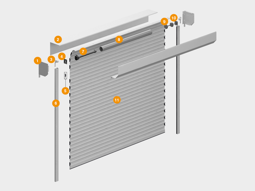 Ворота рулонные (Рольворота) из одностороннего экструдированного роллетного профиля RHE84GM 2 Ворота рулонные (Рольворота) из одностороннего экструдированного роллетного профиля RHE84GM 2