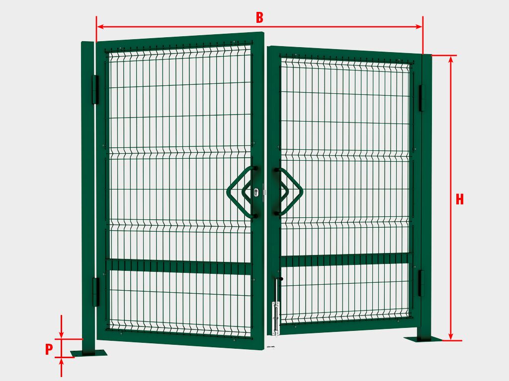 Ворота распашные со стальной рамой с заполнением сварной сеткой 4 Ворота распашные со стальной рамой с заполнением сварной сеткой 4