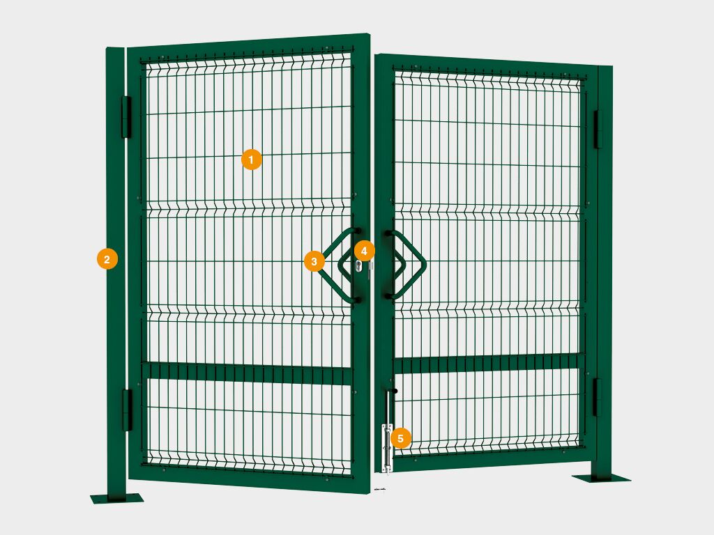 Ворота распашные со стальной рамой с заполнением сварной сеткой 1 Ворота распашные со стальной рамой с заполнением сварной сеткой 1