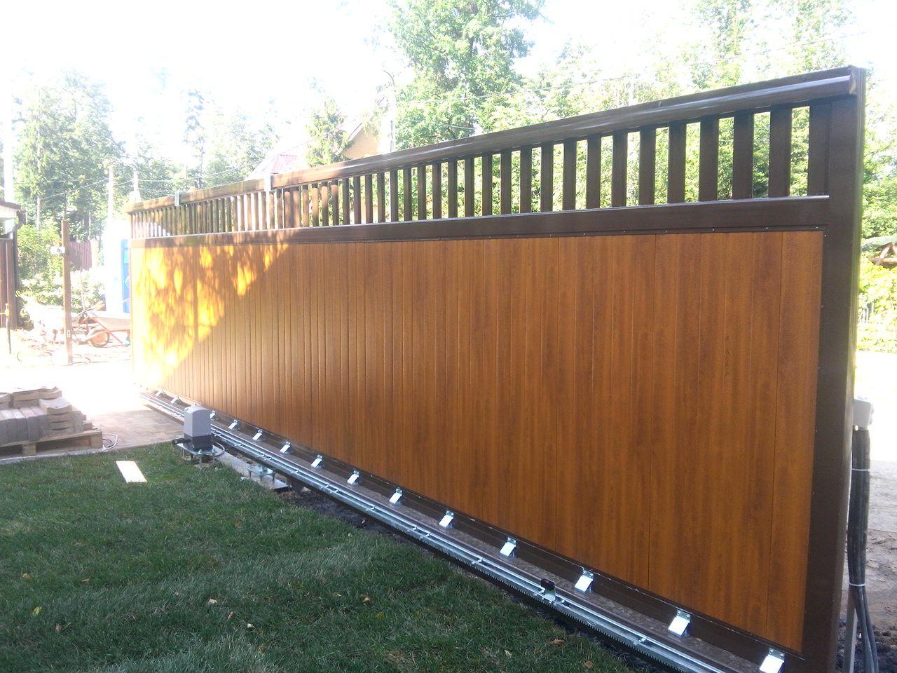 Откатные ворота из сендвич-панелей 14 Откатные ворота из сендвич-панелей 14