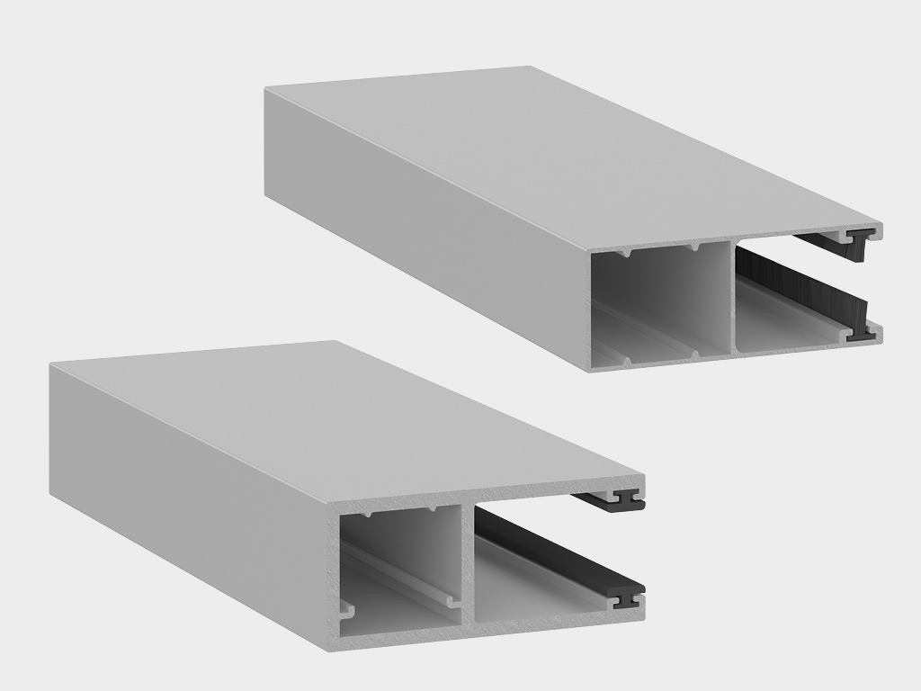 Рольставни на витрину из одностенного экструдированного решетчатого роллетного профиля RHE56GM 15 Рольставни на витрину из одностенного экструдированного решетчатого роллетного профиля RHE56GM 15