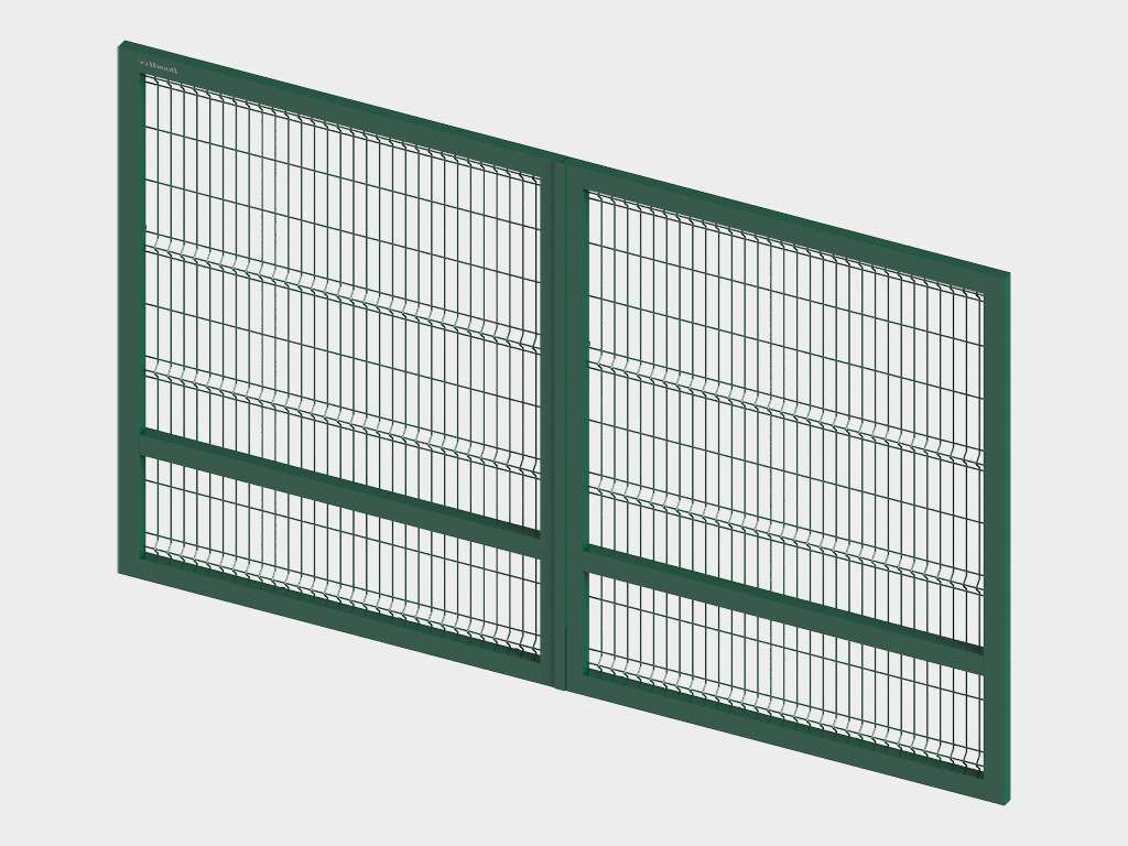 Ворота распашные со стальной рамой с заполнением сварной сеткой 11 Ворота распашные со стальной рамой с заполнением сварной сеткой 11