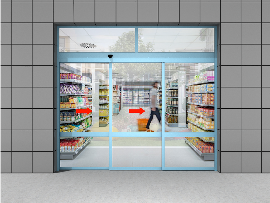 Комплект телескопической раздвижной двери (две подвижные лайтстворки и фрамуга) для привода AD-SP-TELESCOPE 3 Комплект телескопической раздвижной двери (две подвижные лайтстворки и фрамуга) для привода AD-SP-TELESCOPE 3