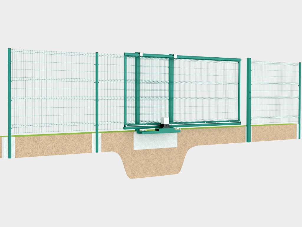 Откатные ворота со стальной рамой и заполнением сварной сеткой 4 Откатные ворота со стальной рамой и заполнением сварной сеткой 4
