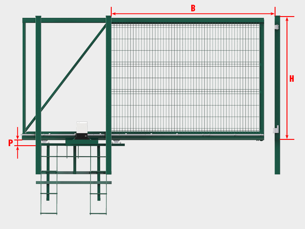 Откатные ворота со стальной рамой и заполнением сварной сеткой 5 Откатные ворота со стальной рамой и заполнением сварной сеткой 5