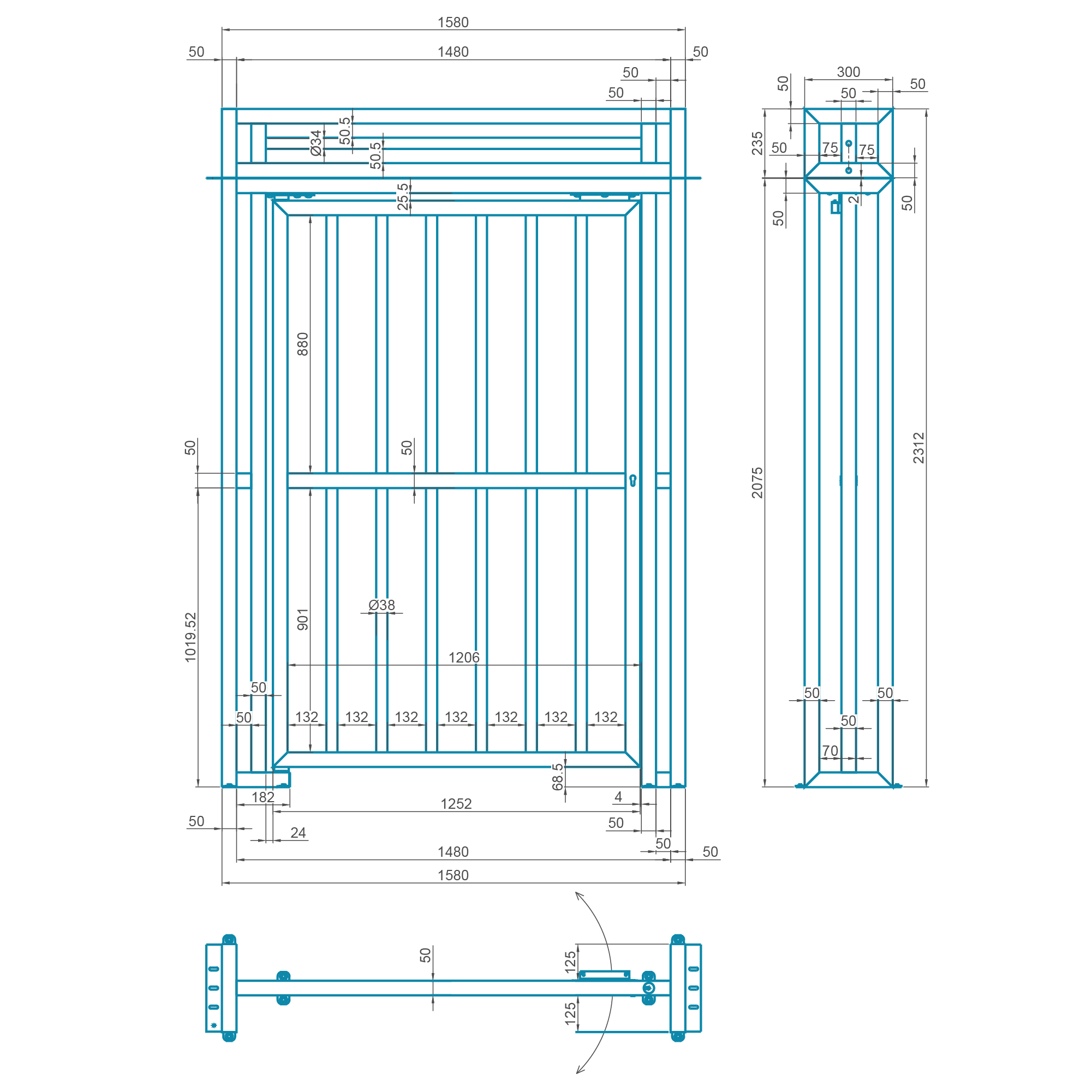 Полноростовая механическая калитка БЛОКПОСТ КЛ М1 серия СПЕКТР V 1 Полноростовая механическая калитка БЛОКПОСТ КЛ М1 серия СПЕКТР V 1