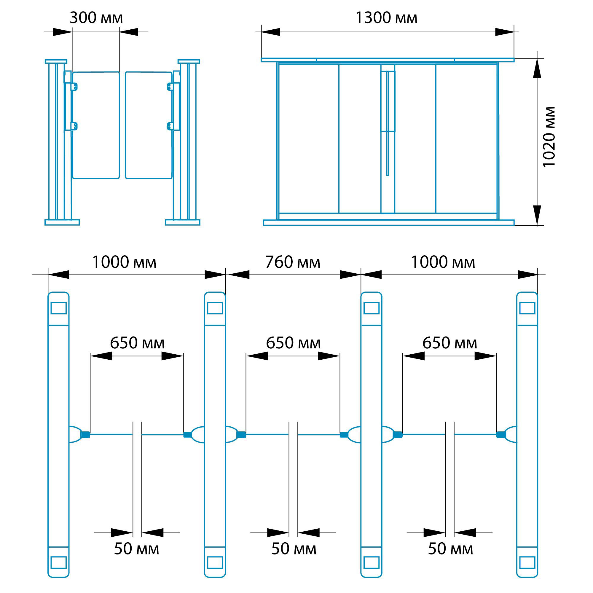 Турникет распашной БЛОКПОСТ РСП 900 1 Турникет распашной БЛОКПОСТ РСП 900 1