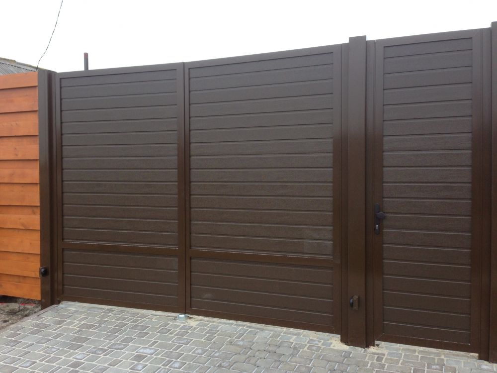 Распашные ворота из сендвич-панелей 21 Распашные ворота из сендвич-панелей 21