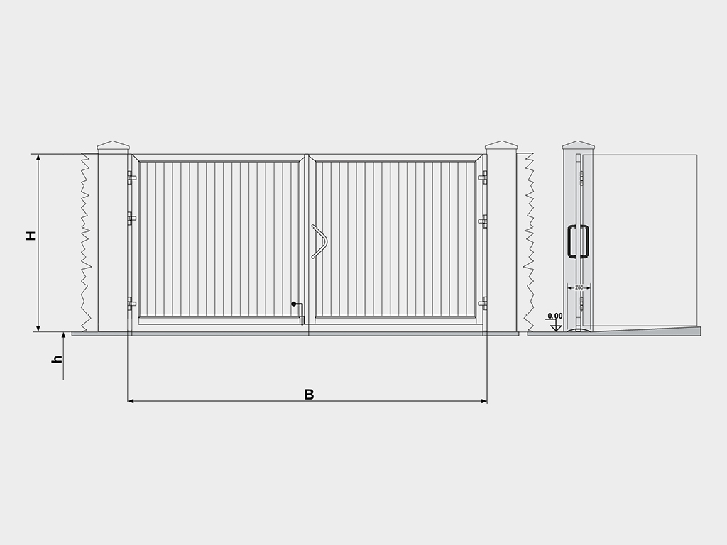 Распашные ворота из сендвич-панелей 32 Распашные ворота из сендвич-панелей 32