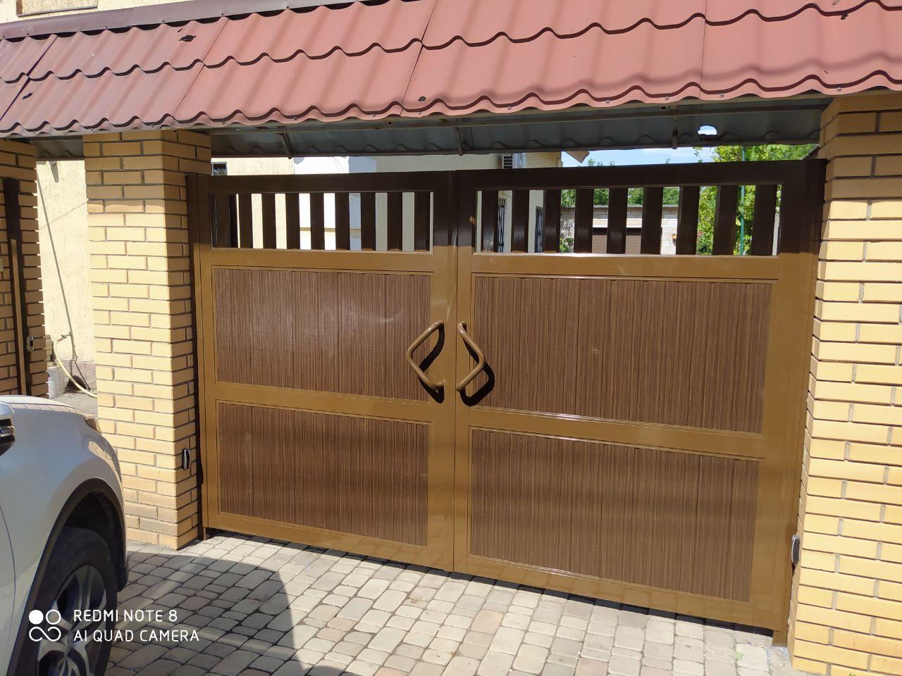 Распашные ворота из сендвич-панелей 22 Распашные ворота из сендвич-панелей 22