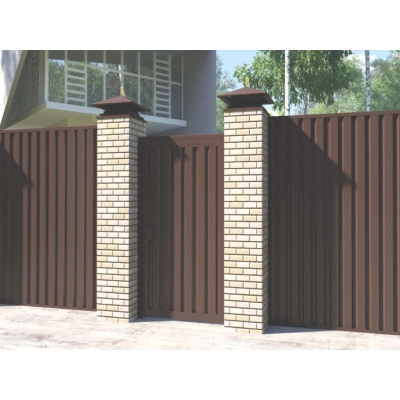 Калитка в алюминиевой раме с заполнением профлистом PSD-P