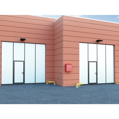 Промышленные складные ворота без нижней направляющей