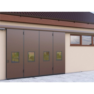 Промышленные откатные ворота без нижней направляющей